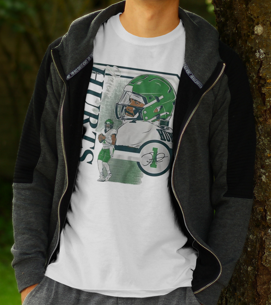 Jalen Hurts Philadelphia Eagles Football Collage Frame Signature HURTS 1 T-Shirt