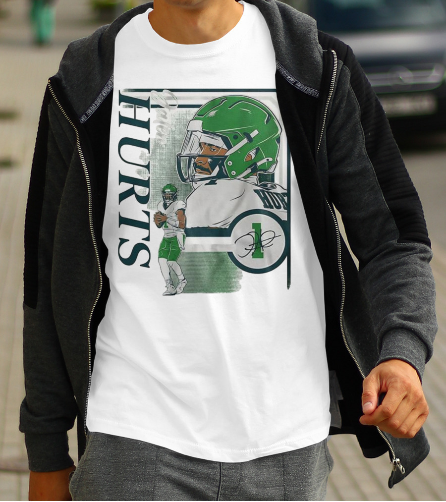 Jalen Hurts Philadelphia Eagles Football Collage Frame Signature HURTS 1 T-Shirt