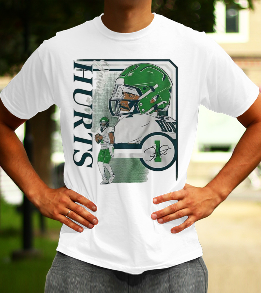 Jalen Hurts Philadelphia Eagles Football Collage Frame Signature HURTS 1 T-Shirt