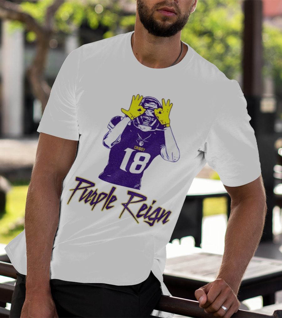 Justin Jefferson Griddy Purple Reign Minnesota Vikings Football 18 T-Shirt