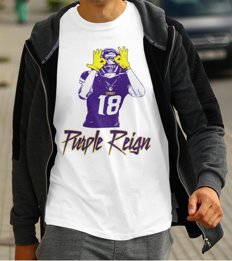 Justin Jefferson Griddy Purple Reign Minnesota Vikings Football 18 T-Shirt