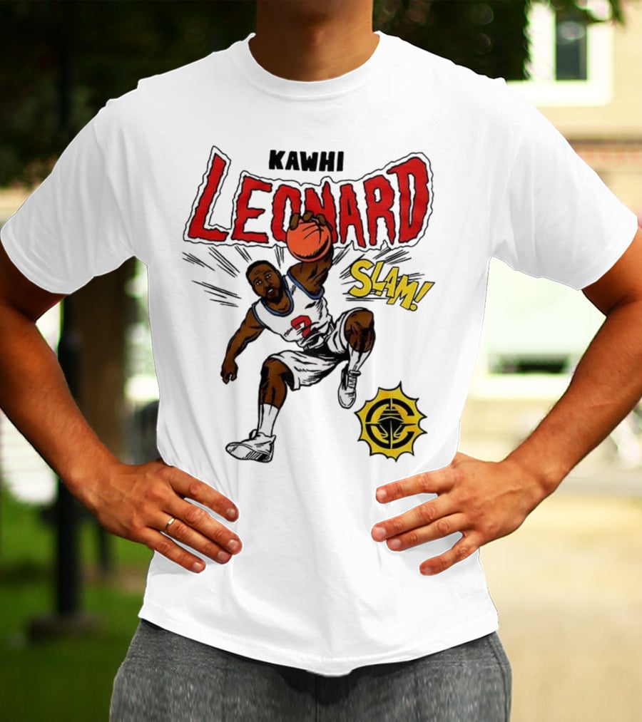 Kawhi Leonard Clippers Slam Comic Book Style Dunk Action T-Shirt