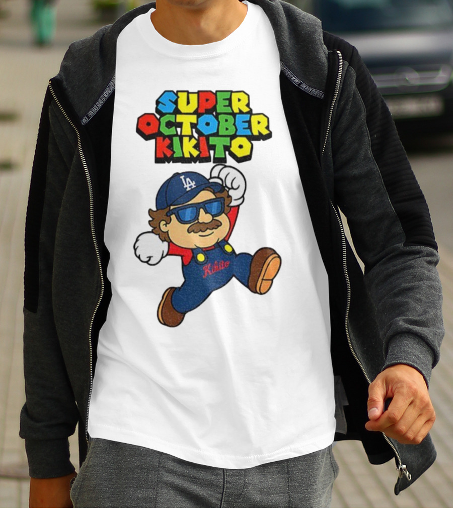 Super October Kikito LA Dodgers Baseball Character With Sunglasses T-Shirt