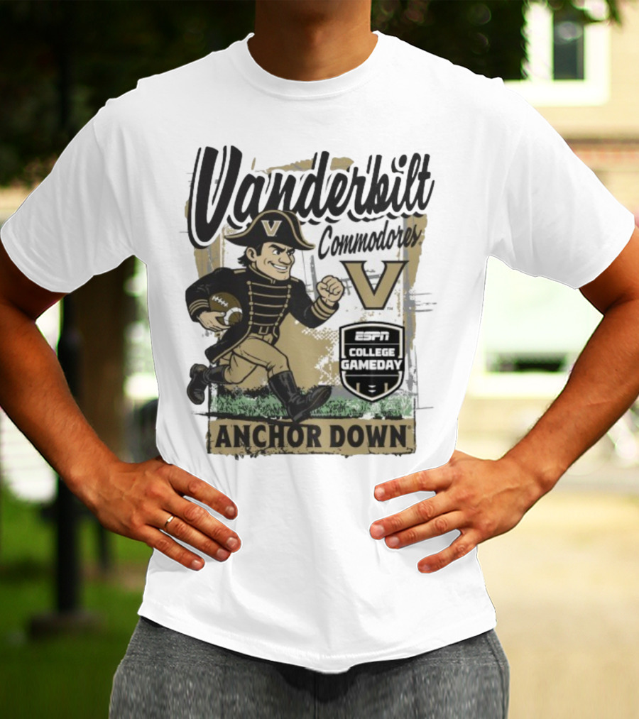 Vanderbilt Commodores Anchor Down ESPN College Gameday 2025 Mascot T-Shirt