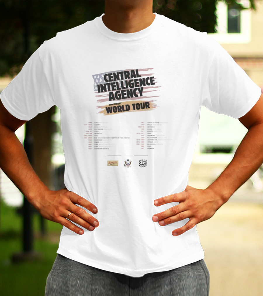 Central Intelligence Agency World Tour Locations Antifa Influence Analysis T-Shirt