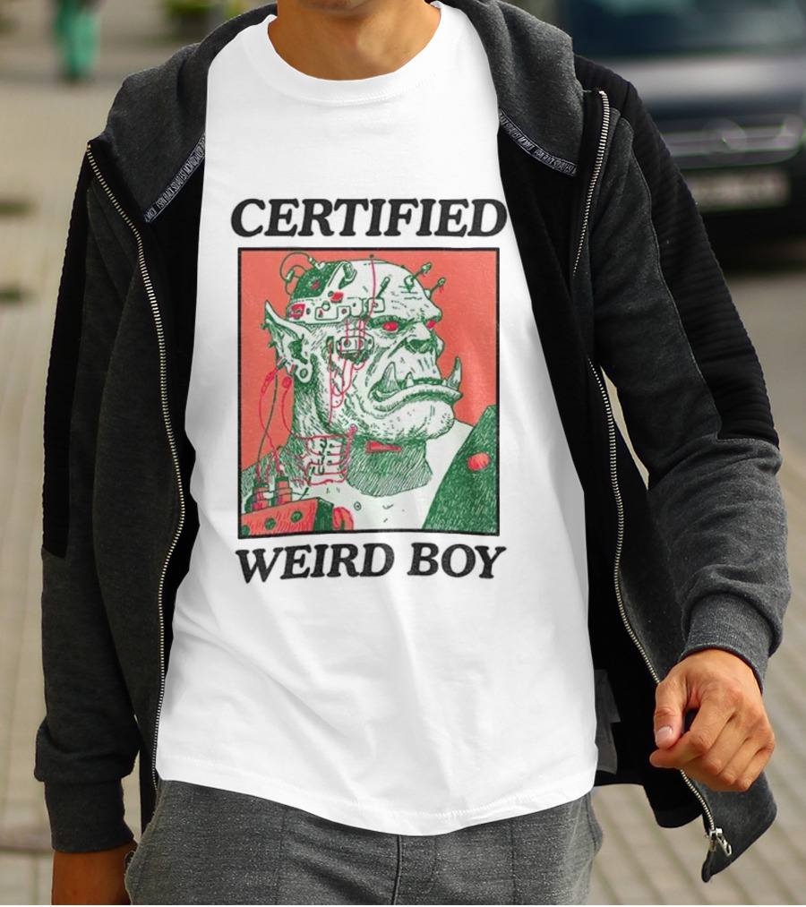 Certified Weirdboy Goblins Greenskins Orc Cyberpunk Art T-Shirt