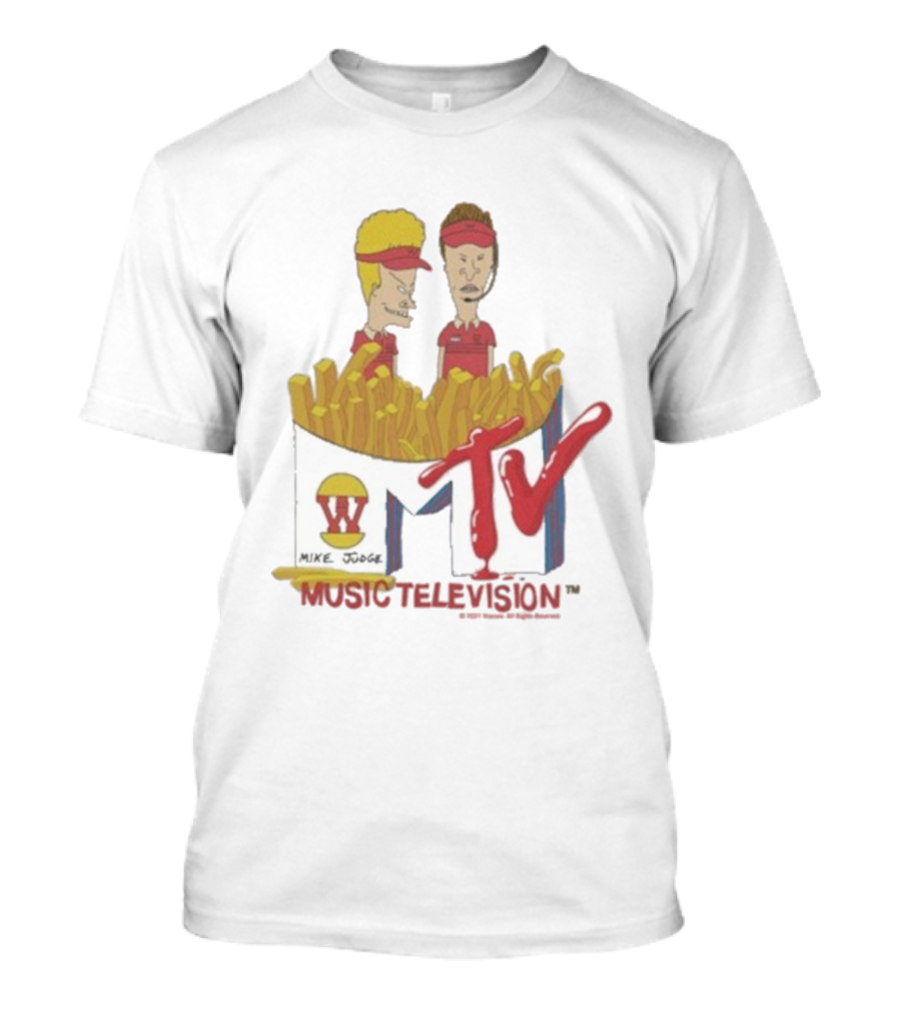 Beavis And Butt-Head MTV Mike Judge Burger World Music Television T-Shirt