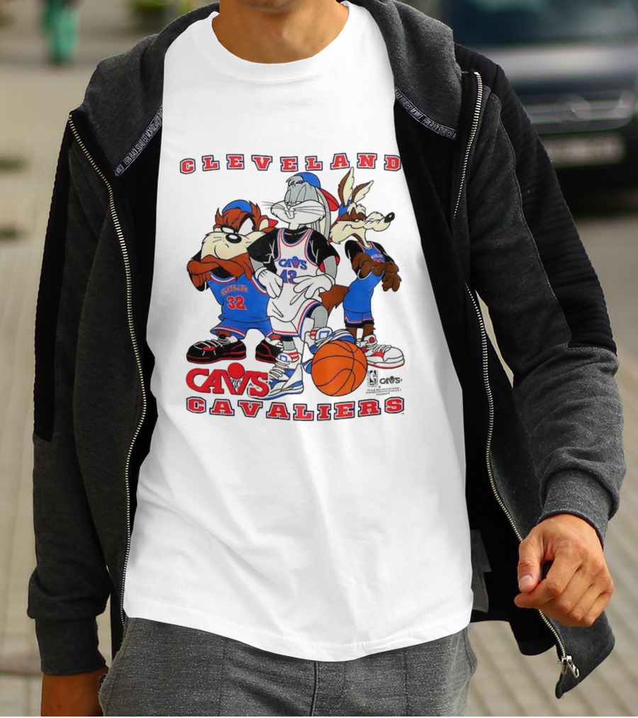 Cleveland Cavaliers NBA Cavs Looney Tunes Characters Bugs Bunny Taz Wile E. Coyote T-Shirt