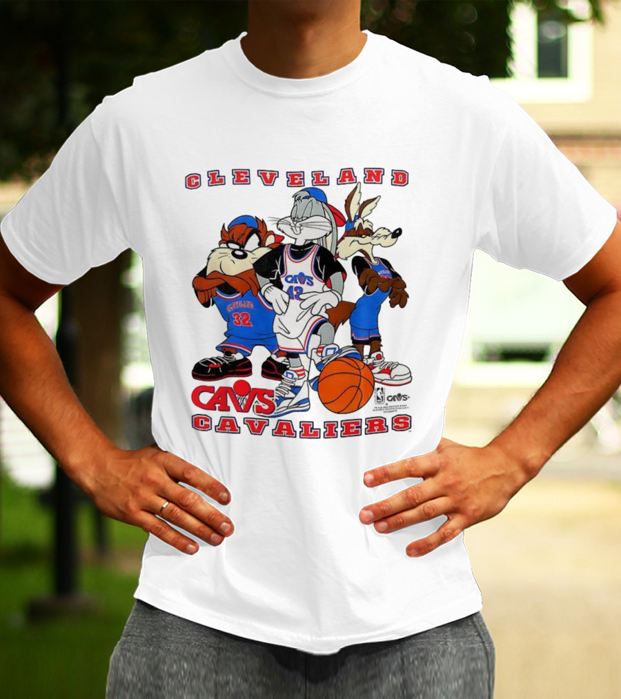Cleveland Cavaliers NBA Cavs Looney Tunes Characters Bugs Bunny Taz Wile E. Coyote T-Shirt