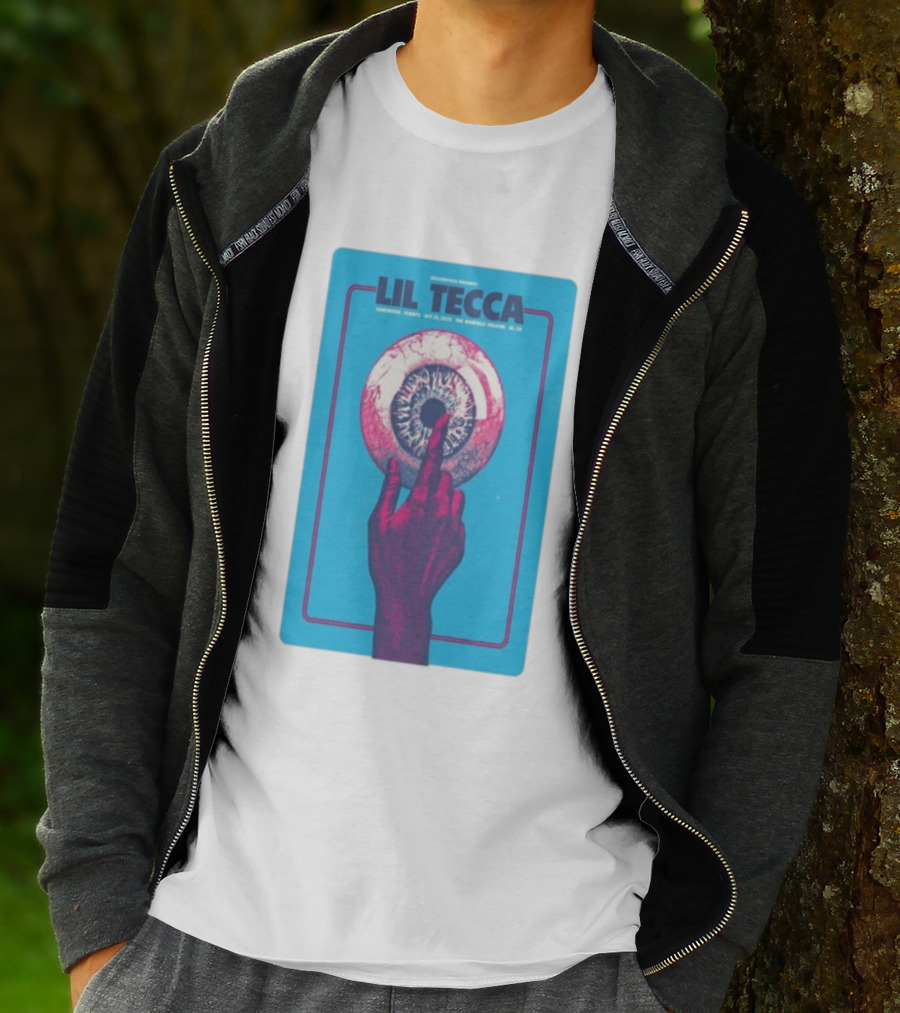 Lil Tecca Live At The Warfield Theatre San Francisco Oct 21 2025 Hand Eye Iconography T-Shirt