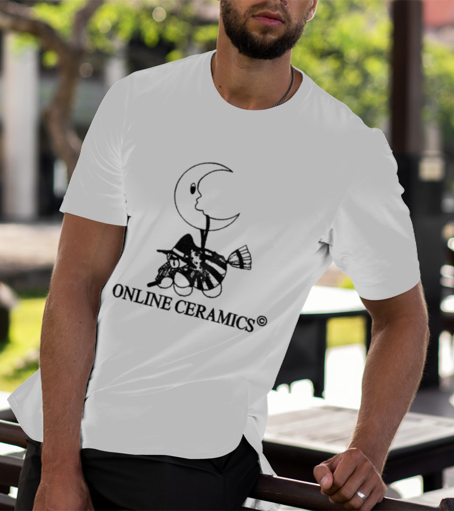 Online Ceramics Halloween Witch Moon T-Shirt