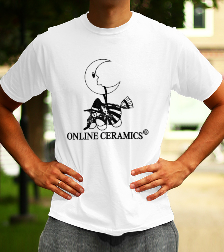 Online Ceramics Halloween Witch Moon T-Shirt