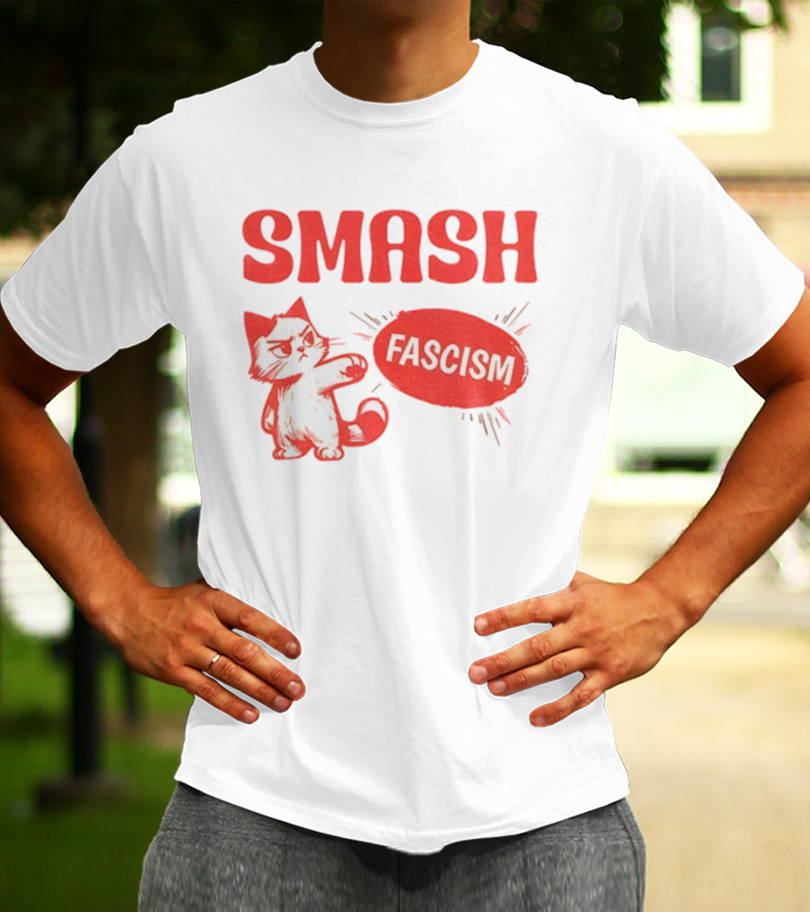 Smash Fascism Feminist Cat Paw Punch Activist Protest T-Shirt