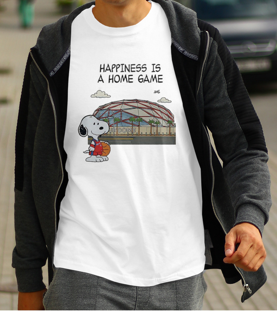 Snoopy Peanuts Happiness Is A Home Game Stadium Dome Basketball T-Shirt