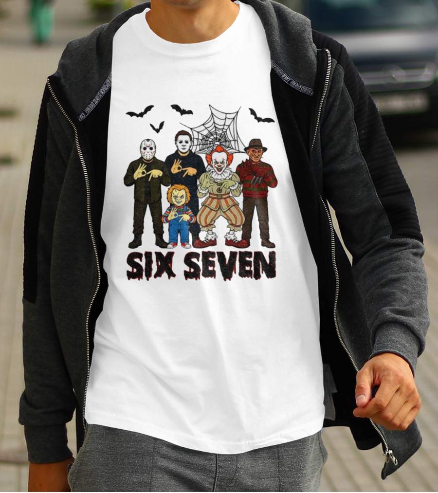Six Seven Halloween Movie Villains Spooky Season T-Shirt