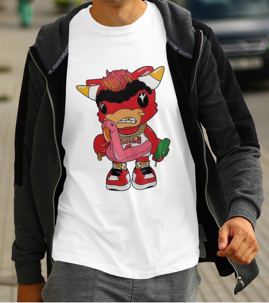 Benny The Bull Lil Benny 2025 Mascot Graphic Bulls Basketball Cartoon T-Shirt