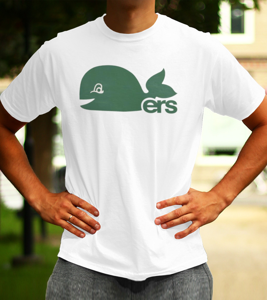Whalers Retro Whale Tail Design With Whale And 'ers T-Shirt