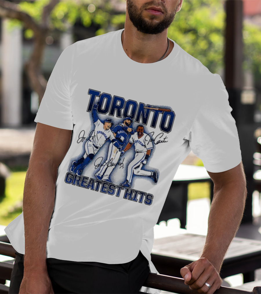 Toronto Blue Jays Joe Carter Jose Bautista George Springer Greatest Hits MLB Signatures T-Shirt