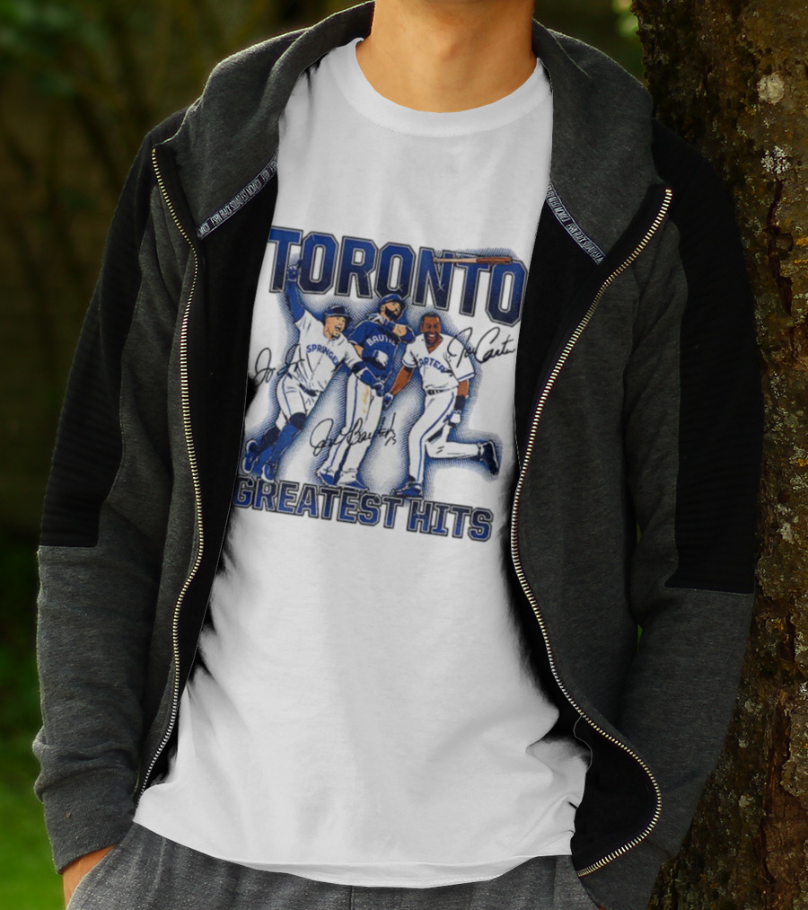 Toronto Blue Jays Joe Carter Jose Bautista George Springer Greatest Hits MLB Signatures T-Shirt