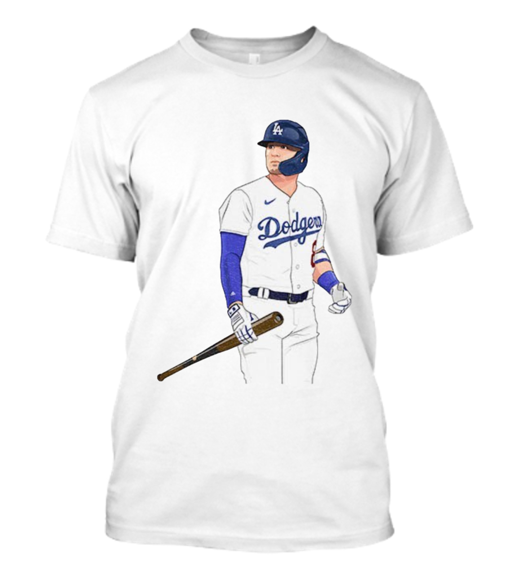 Kiké Hernández Los Angeles Dodgers #18 Baseball Player Illustration T-Shirt