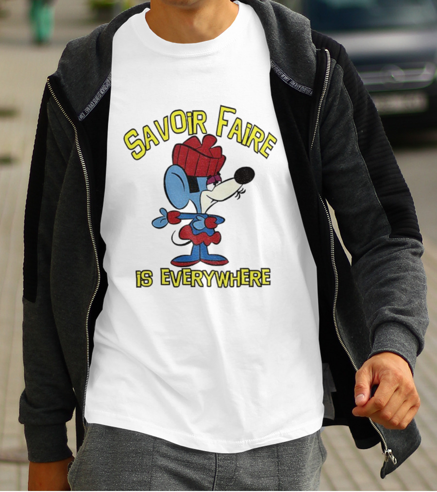 Savoir Faire Is Everywhere Cartoon Mouse In Red Outfit T-Shirt