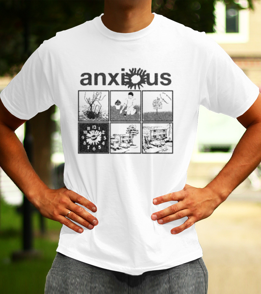 Anxious Van Comic Anxiety Panel Flower Sun Panels T-Shirt