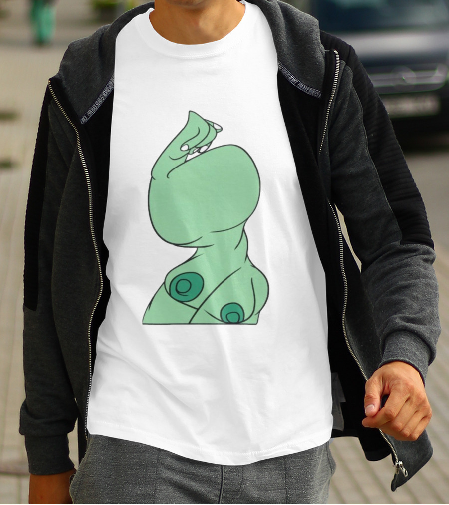 Bicep Flexing Cartoon Figure With Green Color Theme Pasadena T-Shirt