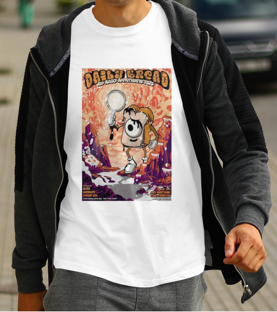 Daily Bread Red Rocks Amphitheatre 2025 By AJD X Notvcts X Professor Paws Featuring Kll Smth X Not Nope X Mux Mool T-Shirt