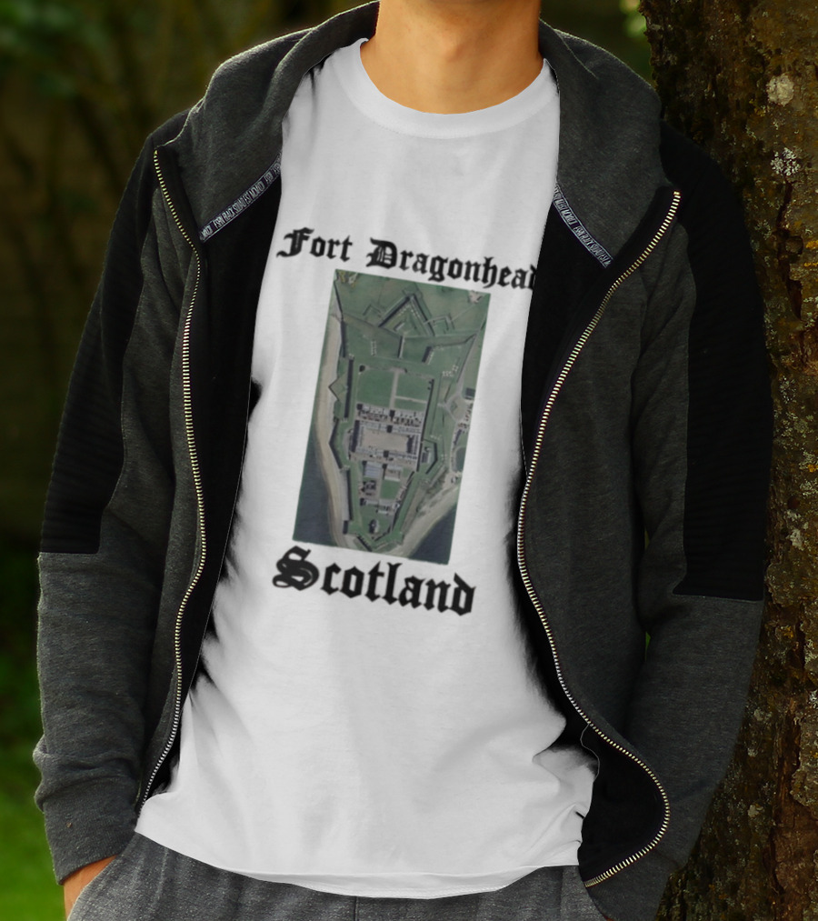 Fort Dragon Head Scotland Arial View T-Shirt