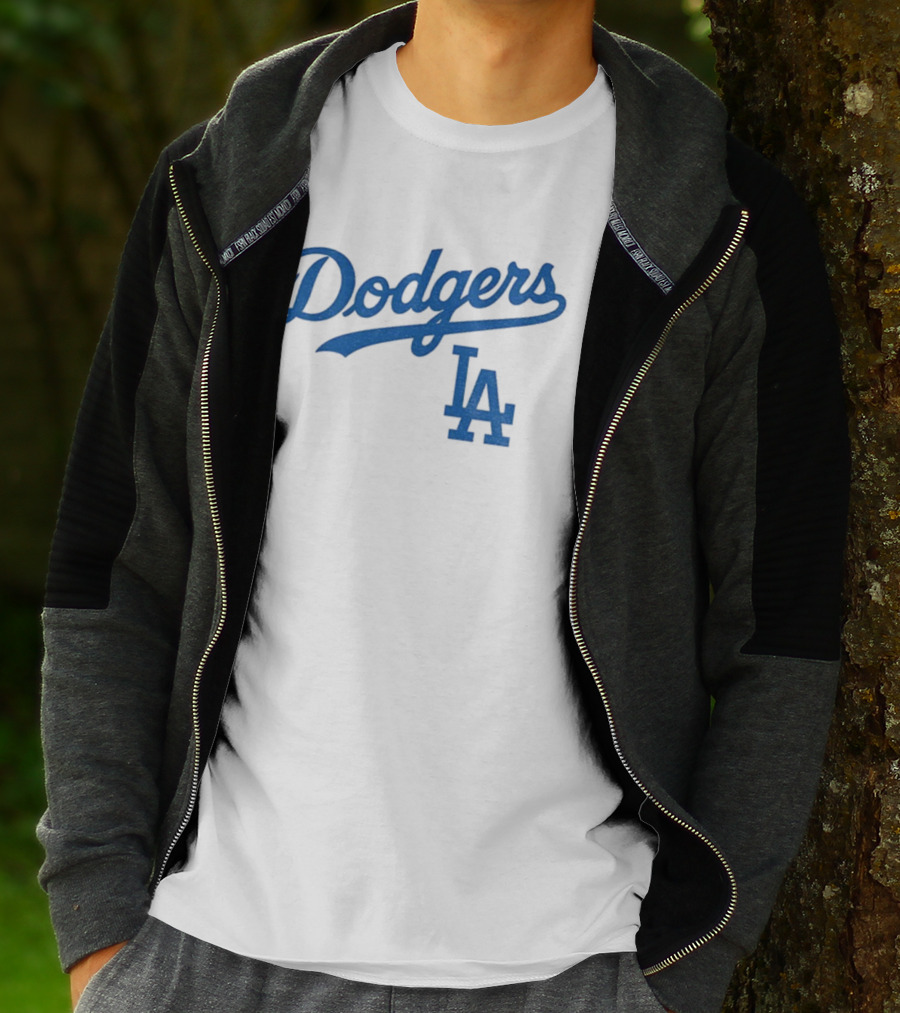 Dodgers LA Vintage Blue Script Team Emblem T-Shirt