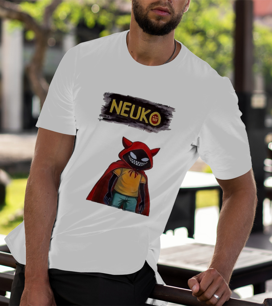 Neuko Evilhood Red Cloak Character With Mischievous Grin T-Shirt