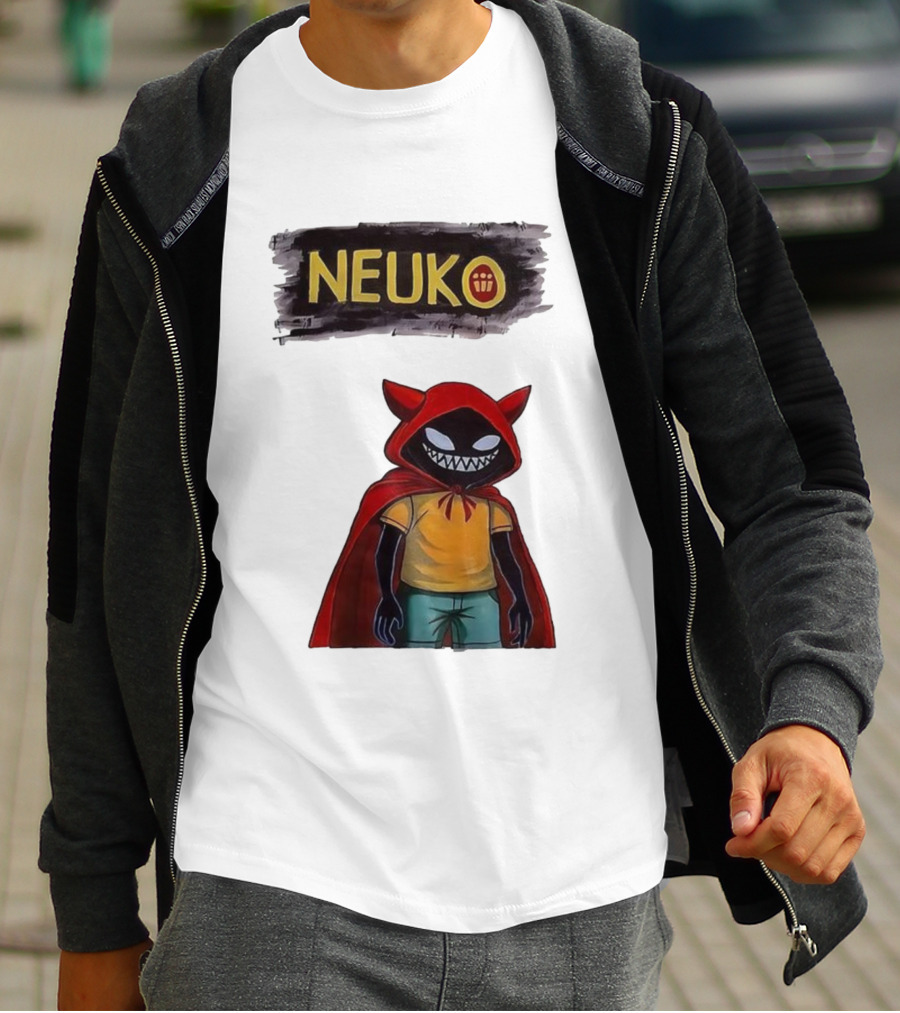 Neuko Evilhood Red Cloak Character With Mischievous Grin T-Shirt