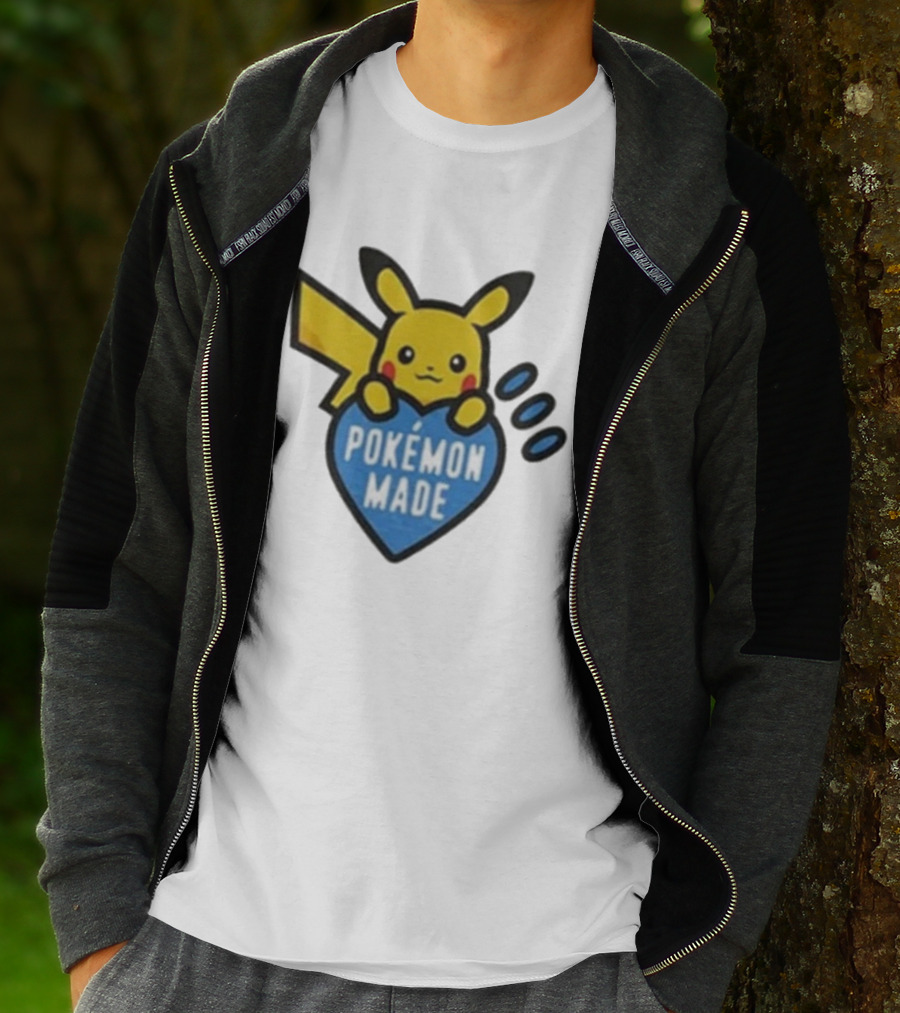 Pikachu Pokemon Made Heart Design T-Shirt