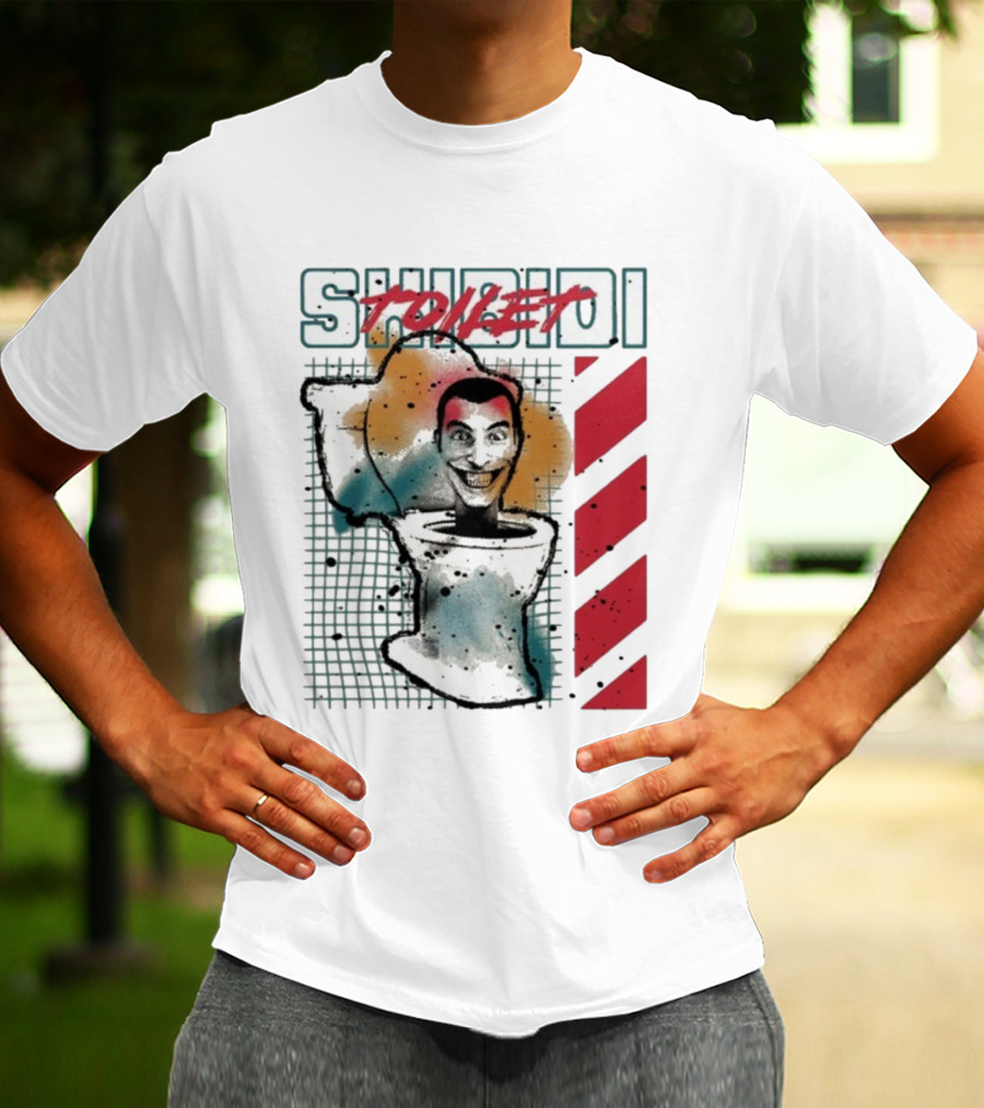 SHIBIDI TOILET Splatter Paint Character Illustration T-Shirt