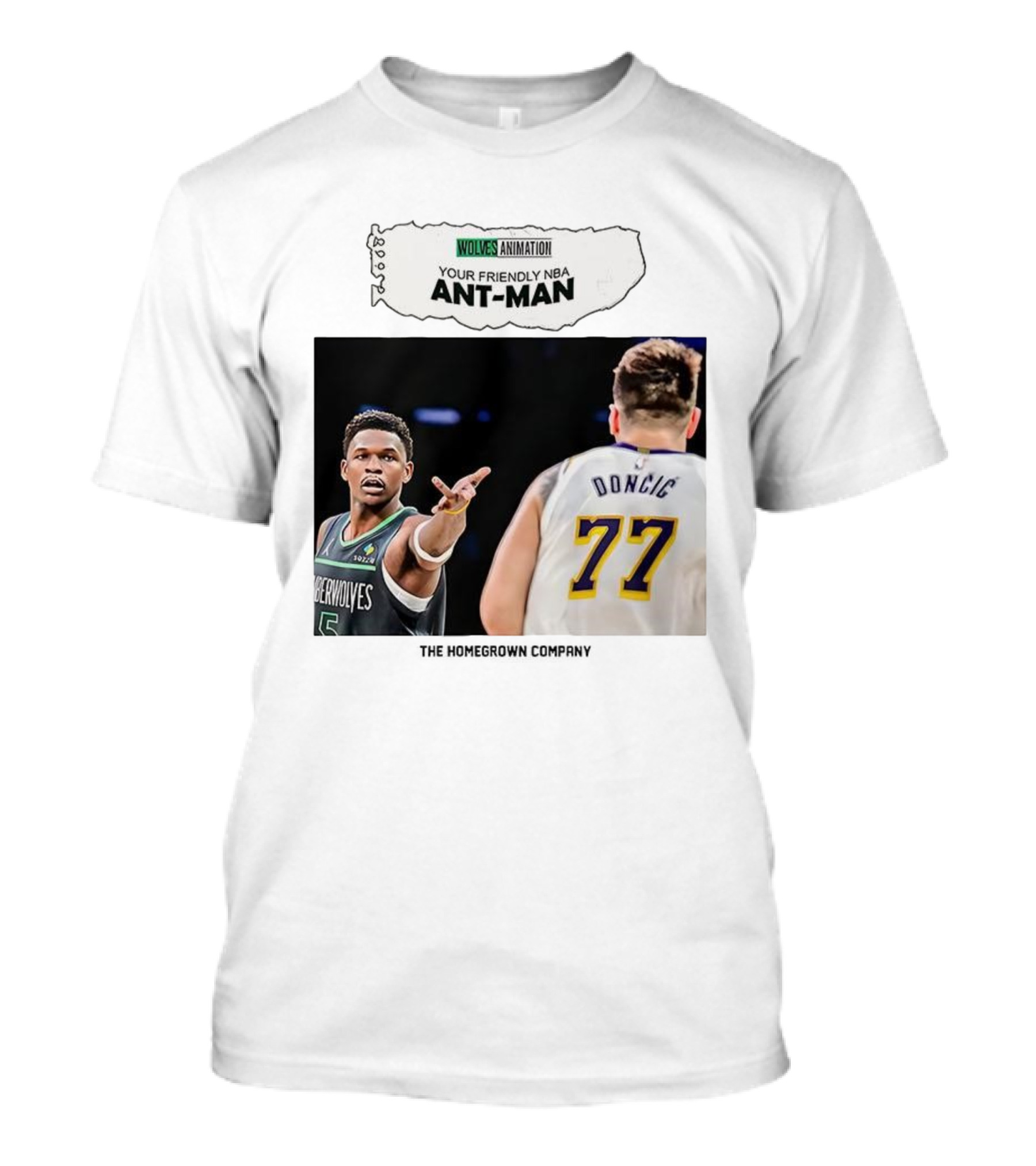 Wolves Animation Your Friendly NBA Ant-Man Dončić 77 T-Shirt