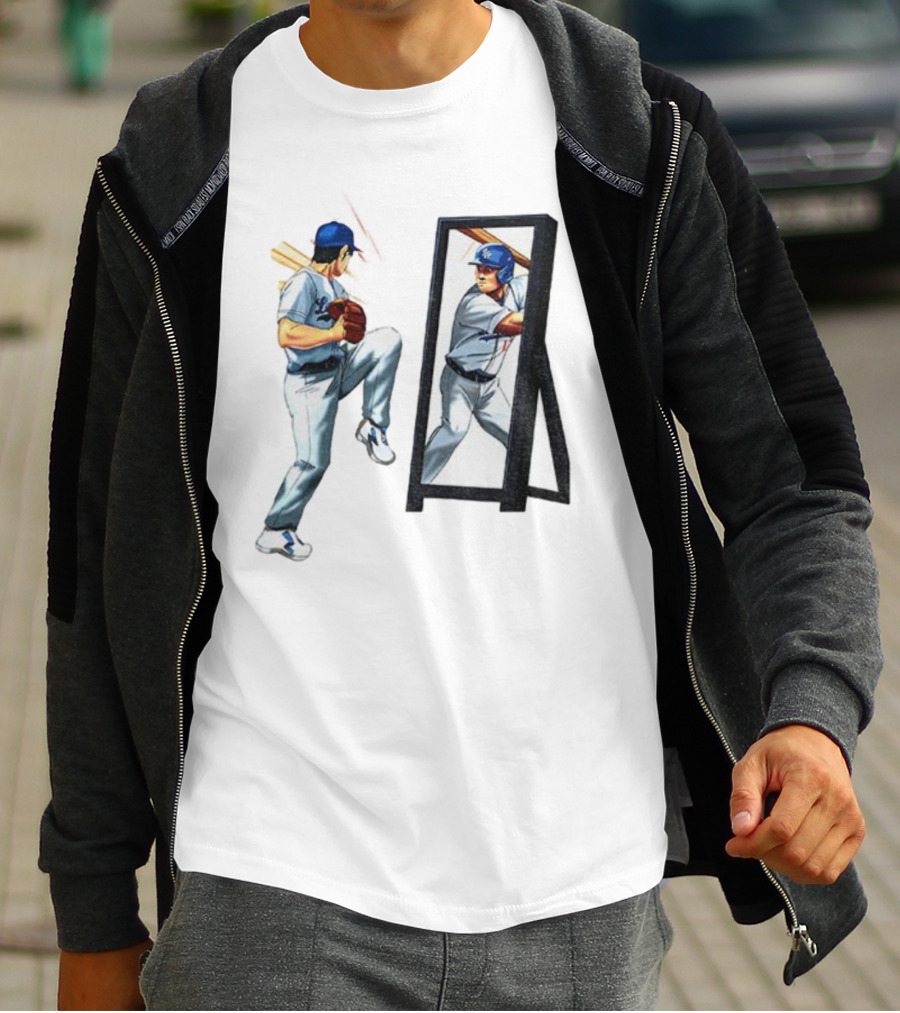 Los Angeles Dodgers Welcome To The Sho Shohei Ohtani Mirror Baseball Pitcher Batter T-Shirt