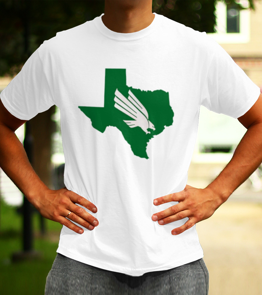 North Texas State Texas Diving Eagle Green Map T-Shirt