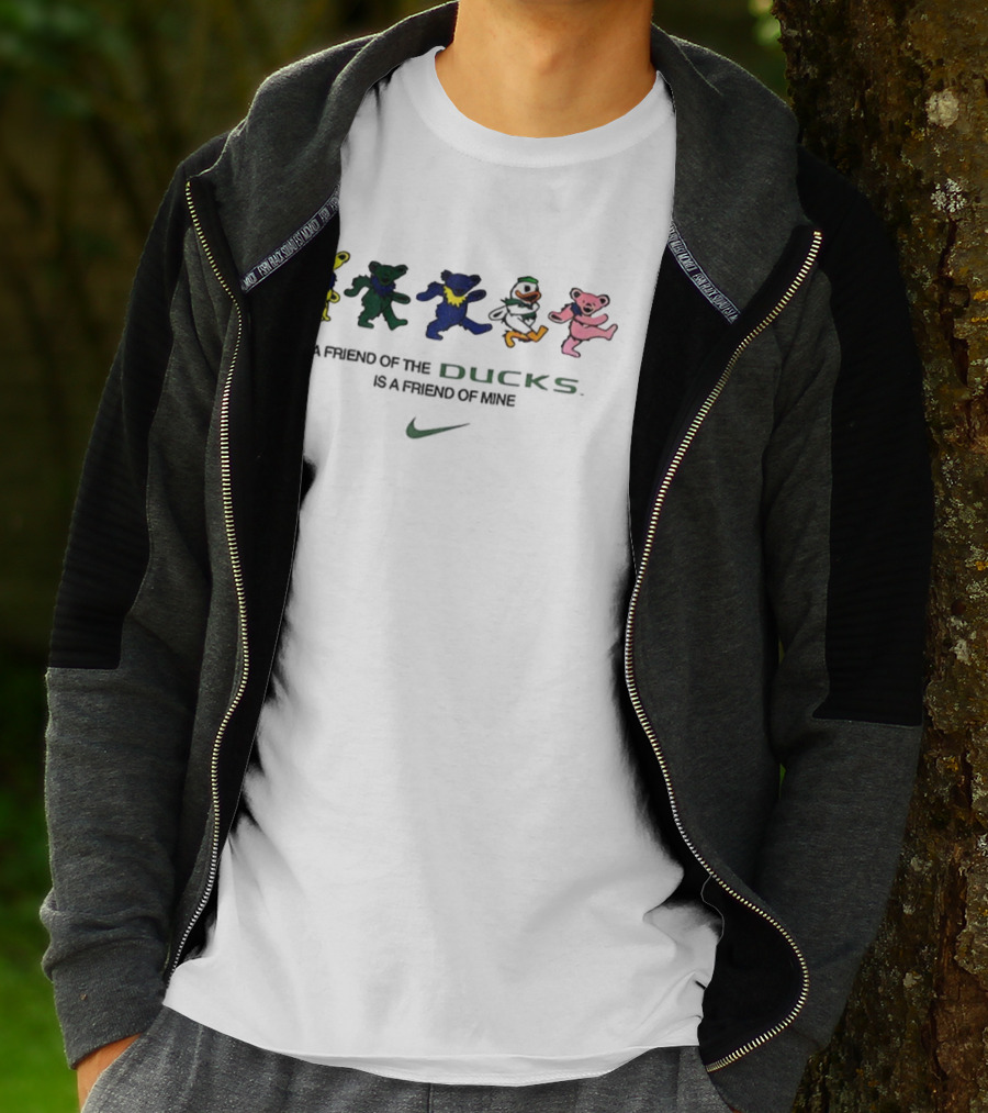 Oregon Ducks Nike Grateful Ducks Dancing Bears Friends T-Shirt