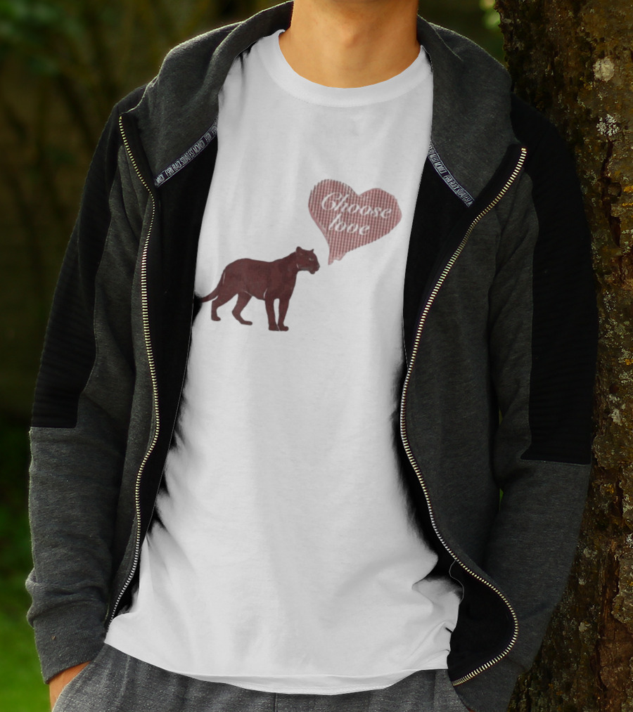 Pinkpantheress Choose Love Heart Panther Collaboration T-Shirt