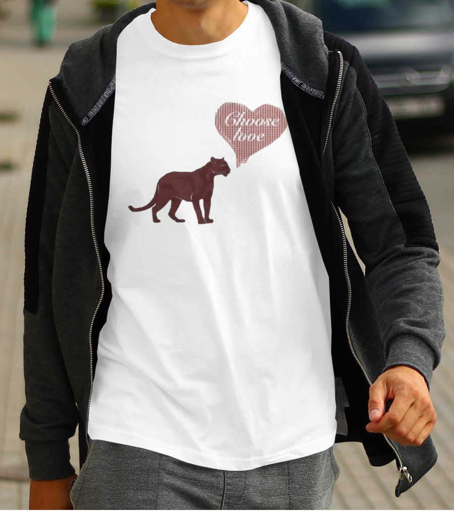 Pinkpantheress Choose Love Heart Panther Collaboration T-Shirt