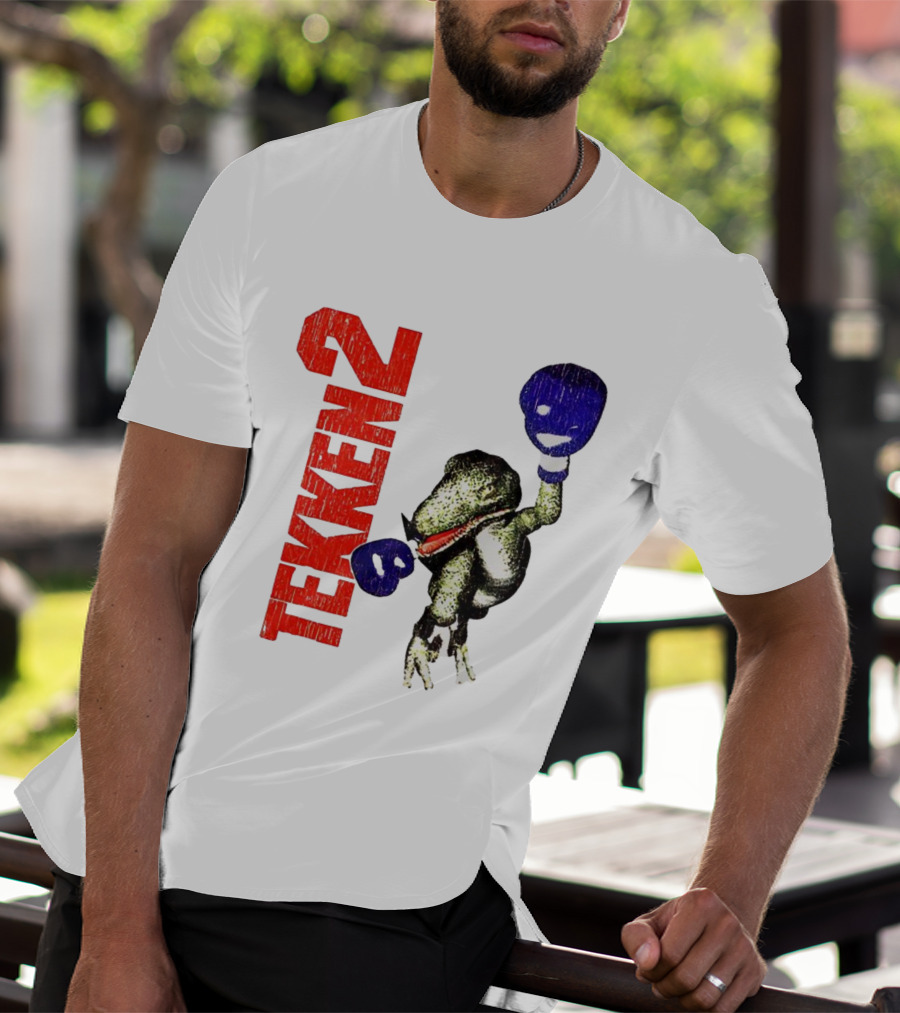 Tekken 2 Dinosaur Alex Purple Boxing Gloves Vintage Retro Gamer Appeal T-Shirt