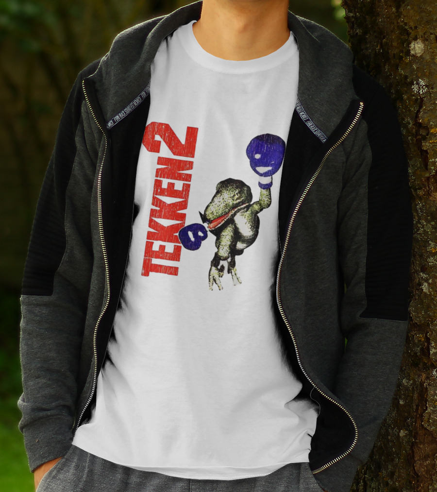 Tekken 2 Dinosaur Alex Purple Boxing Gloves Vintage Retro Gamer Appeal T-Shirt