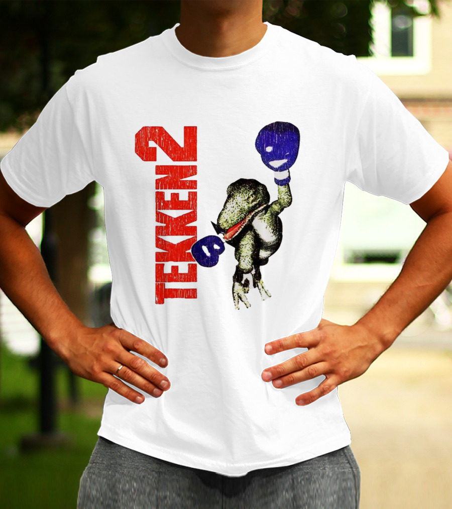 Tekken 2 Dinosaur Alex Purple Boxing Gloves Vintage Retro Gamer Appeal T-Shirt