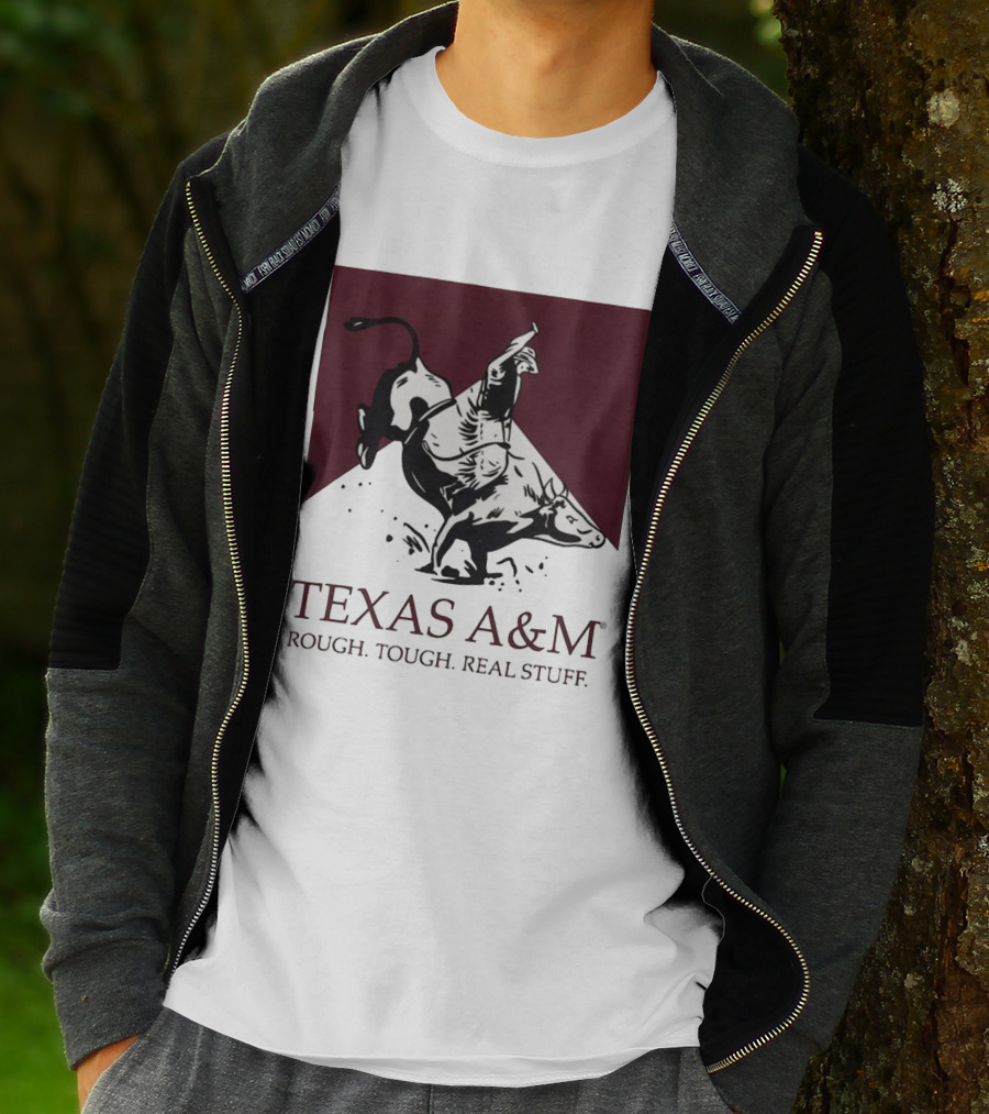 Texas A&M Rough Tough Real Stuff Bull Rider Retro T-Shirt