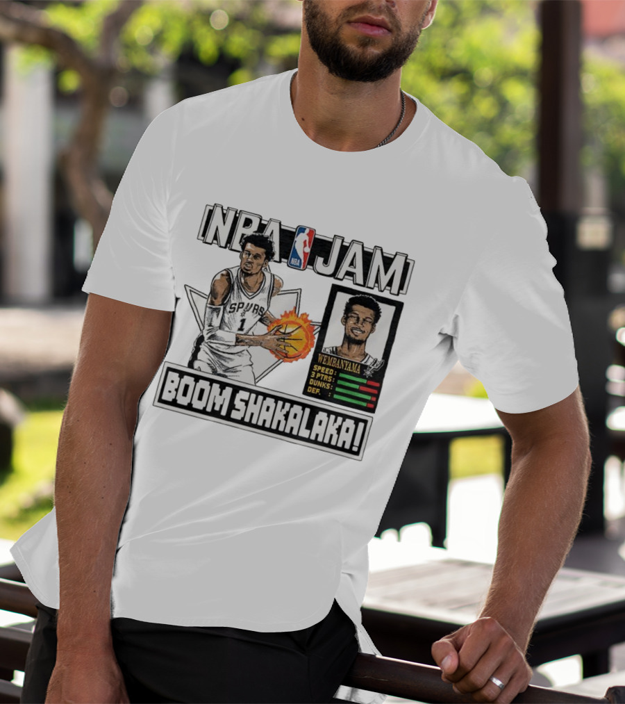 NBA Jam Boom Shakalaka Victor Wembanyama San Antonio Spurs T-Shirt