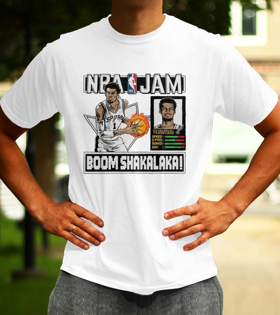 NBA Jam Boom Shakalaka Victor Wembanyama San Antonio Spurs T-Shirt