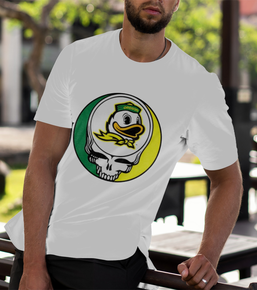 Grateful Ducks Oregon Ducks Grateful Dead Skull Icon Fusion T-Shirt