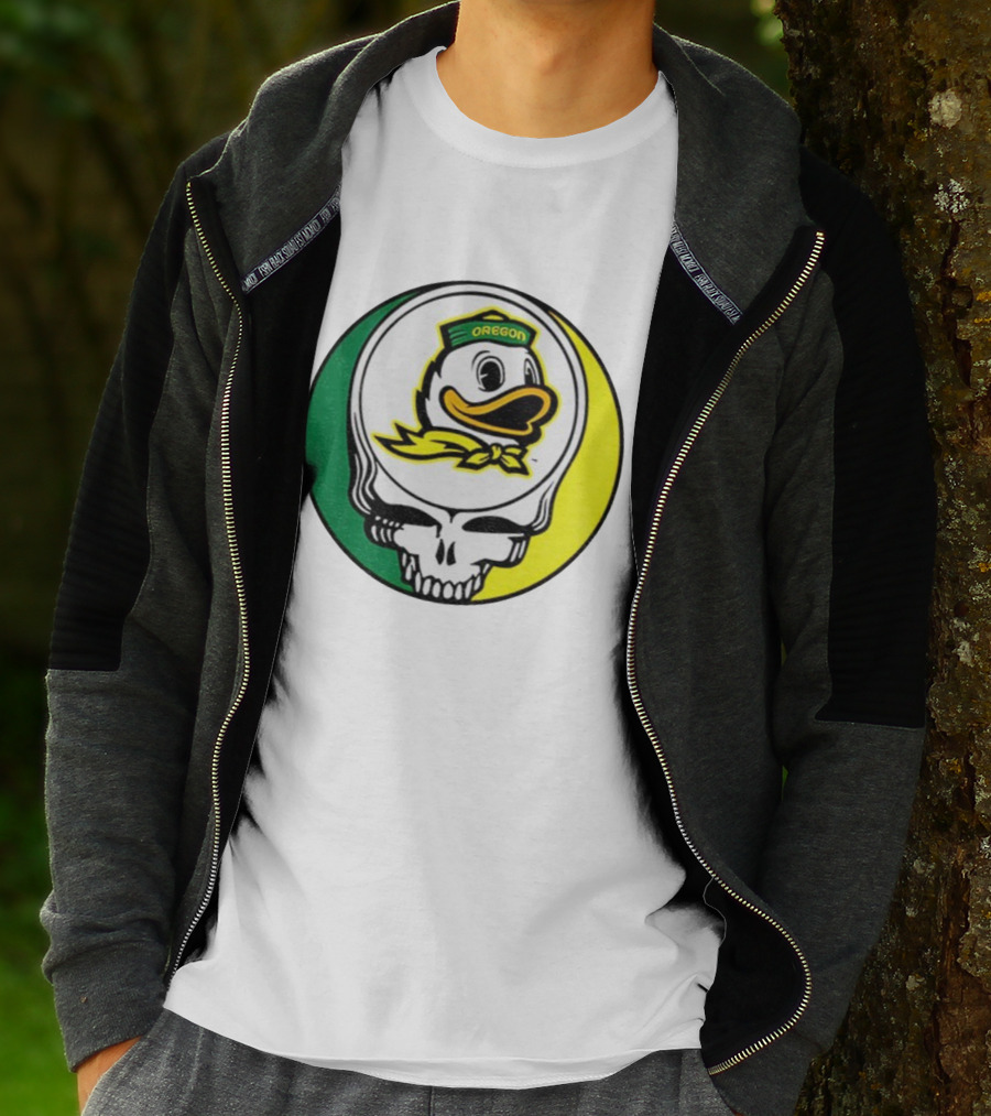 Grateful Ducks Oregon Ducks Grateful Dead Skull Icon Fusion T-Shirt