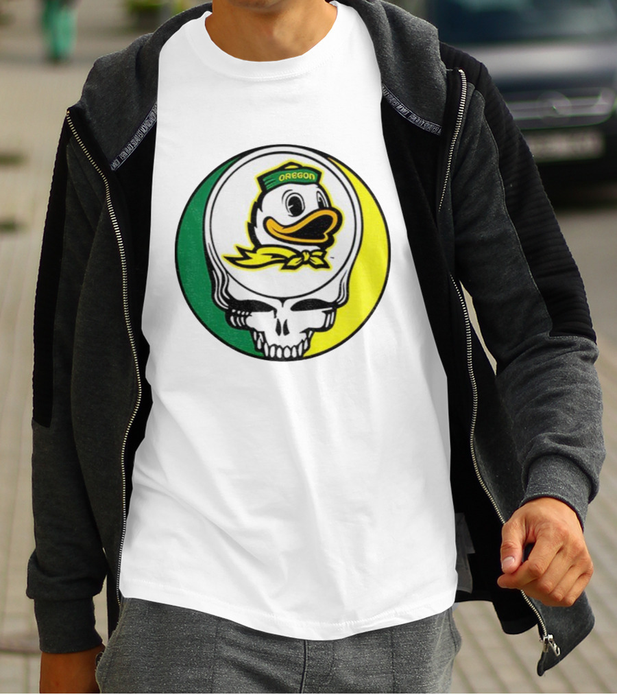 Grateful Ducks Oregon Ducks Grateful Dead Skull Icon Fusion T-Shirt