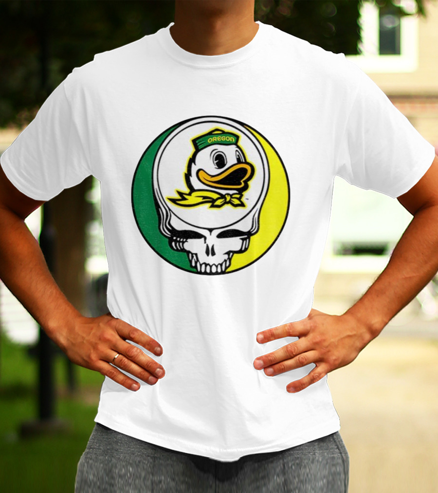 Grateful Ducks Oregon Ducks Grateful Dead Skull Icon Fusion T-Shirt